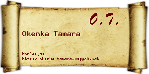 Okenka Tamara névjegykártya